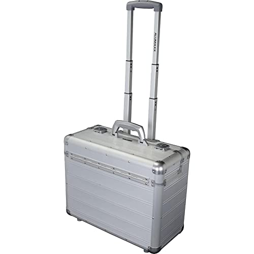 ALUMAXX 45162 Pilotenkoffer Discovery, Trolleykoffer Aluminium, Piloten Rollkoffer Alu, Businesstrolley, Aktenkoffer mit Notebookfach, Alutrolley Höhe ca. 103 cm, Silber Matt, 47,5 x 38,5 x 22,5 cm ALUMAXX 45162 Pilotenkoffer Discovery, Trolleykoffer Aluminium, Piloten Rollkoffer Alu, Businesstrolley, Aktenkoffer mit Notebookfach, Alutrolley Höhe ca. 103 cm, Silber Matt, 47,5 x 38,5 x 22,5 cm von Alumaxx