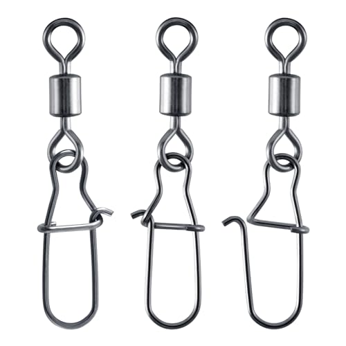 Alwonder 50 STK Sicherheitswirbel Angel Wirbel Set Tönnchenwirbel + Easy Snap Karabinerwirbel Angeln Lock Snaps Edelstahl Spinnwirbel Tonnenwirbel zum Spinnfischen, Hecht, Barsch,Wolfsbarsch Gr.6+1 Alwonder 50 STK Sicherheitswirbel Angel Wirbel Set Tönnchenwirbel + Easy Snap Karabinerwirbel Angeln Lock Snaps Edelstahl Spinnwirbel Tonnenwirbel zum Spinnfischen, Hecht, Barsch,Wolfsbarsch Gr.6+1 von Alwonder