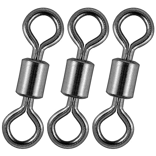 Alwonder 50 Stück Drehgelenke, Laufwirbel, schwarzes Nickel, Meeresangeln, Verbindungsstück, Edelstahl-Terminal-Zubehör, 47 kg, Größe 1 Alwonder 50 Stück Drehgelenke, Laufwirbel, schwarzes Nickel, Meeresangeln, Verbindungsstück, Edelstahl-Terminal-Zubehör, 47 kg, Größe 1 von Alwonder