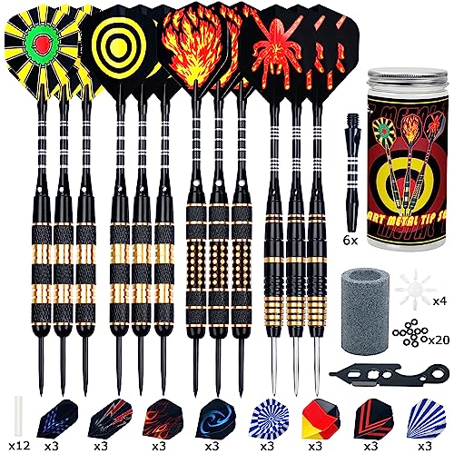 12 Stück Dartpfeile Metallspitze,20/24/26Gramm Profi Dartpfeile,Darts Sets mit Aluminium Schafts Flights Sharpener Beschützer Rubber O's Rings Multi Purpose Dart Tool 12 Stück Dartpfeile Metallspitze,20/24/26Gramm Profi Dartpfeile,Darts Sets mit Aluminium Schafts Flights Sharpener Beschützer Rubber O's Rings Multi Purpose Dart Tool von Alyoen