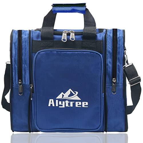 Nicht zusammenklappbare Bowlingtasche, Bowlingballtasche mit 2 einziehbaren Taschen, verstellbare Bowling-Tragetasche mit gepolstertem Ballhalter, passend für Bowlingtaschen, 1 Ball und Schuhe bis von Alytree