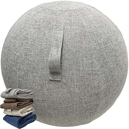 Schutzhülle für Ball, Fitnessstudio, Übungsball, Swiss Ball, Büro, schmutzabweisend, langlebig, rutschfeste Schutzhülle für Ball (65 cm, grau/weiß) von Alywen