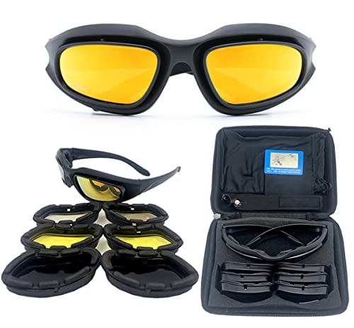 Amacoam Fahrradbrille, Polarisierte Sonnenbrille Herren Damen Sportbrillen mit 4 Wechselgläser, Winddichte Fahrradbrille UV400 Schutzbrille Sportbrille Radsport für Radfahren Laufen Golf Baseball von Amacoam
