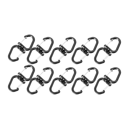 Amagogo 10 Stück drehbare S-Haken, Karabinerhaken, multifunktionale Karabiner-Clips für Rucksackanhänger, Karabinerverschlüsse für Rucksackreisen, 7cmx3cm von Amagogo