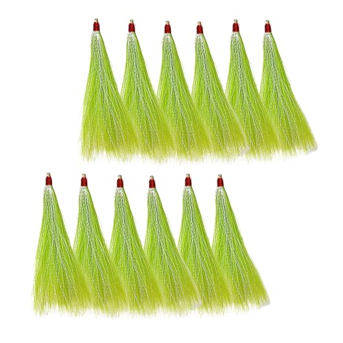 Amagogo 12-teiliger Bucktail-Haar-Teaser zum Angeln, Angelköder-Ausrüstung, Handwerkliches Angelzubehör, Salzwasser-Stecker für den Außenbereich, Grün Amagogo 12-teiliger Bucktail-Haar-Teaser zum Angeln, Angelköder-Ausrüstung, Handwerkliches Angelzubehör, Salzwasser-Stecker für den Außenbereich, Grün von Amagogo