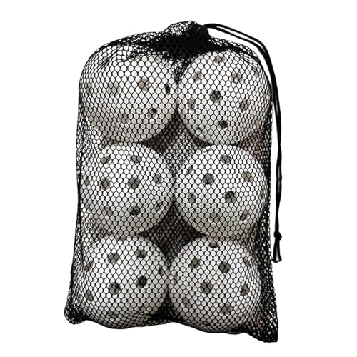 Amagogo 6 x Pickleball-Bälle, offizielle Größe, Freizeitball, leicht, 40 Löcher, Pickle-Bälle für im Innen- und Außenbereich, Weiß von Amagogo