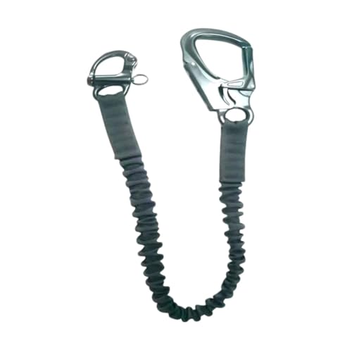 Amagogo Absturzsicherung, Kletter-Lanyard, Professional, Helo Lanyard, elastisches Bungee-Seil für Bergsteigen, Gerüstbau, Schwarz von Amagogo