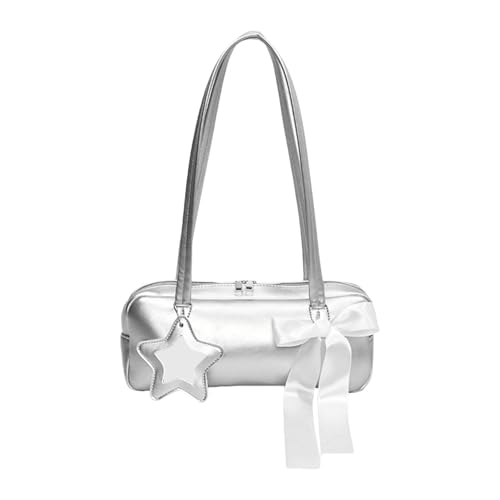 Amagogo Achseltasche, tragbar, modisch, Hobo-Stil, Tragetasche für Urlaub, Frauen, Dating, Shopping, Silber von Amagogo