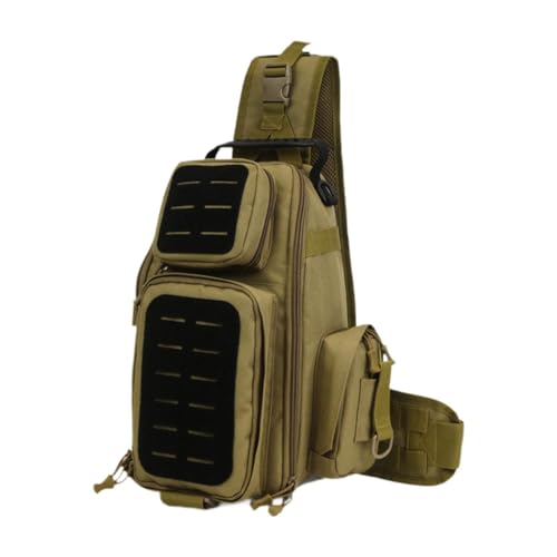 Amagogo Angel-Schultertasche, Reise-Handtasche, Brusttasche, für Wandern, Salzwasserangeln, Sport, Khaki von Amagogo