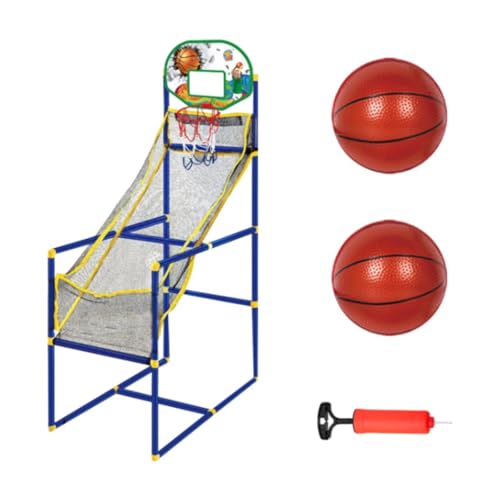 Amagogo Arcade-Basketballspiel-Set für Kinder, tragbar, einfach zu bedienen, höhenverstellbar, mit Rückwand, Sportspielzeug für Familie, Erwachsene, Büro, 2 Bälle von Amagogo