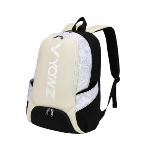 Amagogo Badminton-Rucksack, Tennistasche, tragbar, atmungsaktiv, wasserabweisend, Pickleball-Tasche für Camping, Reisen, Outdoor, Beige von Amagogo