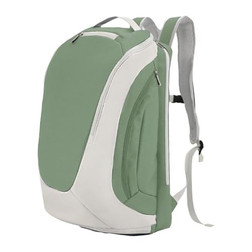 Amagogo Badminton-Rucksack, große Kapazität, Schlägertasche, Sporttasche, multifunktionaler Tennisrucksack, Pickleball-Tasche für Bälle, Zubehör, Grün Weiß von Amagogo