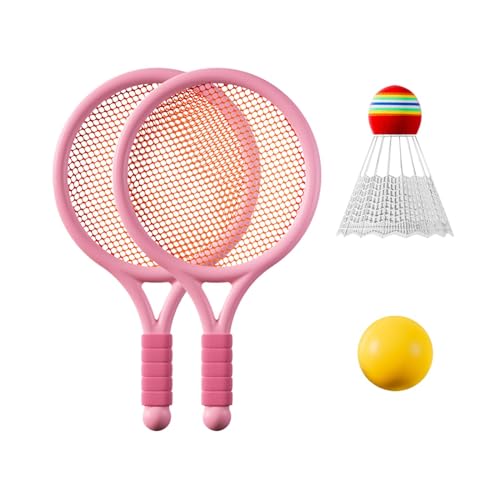 Amagogo Badminton-Tennis-Set für Kinder, Tennisschläger für Kinder, Geschenk mit Ball und Federball, Tennisschläger, interaktives Spielzeug für den Strand, ROSA von Amagogo