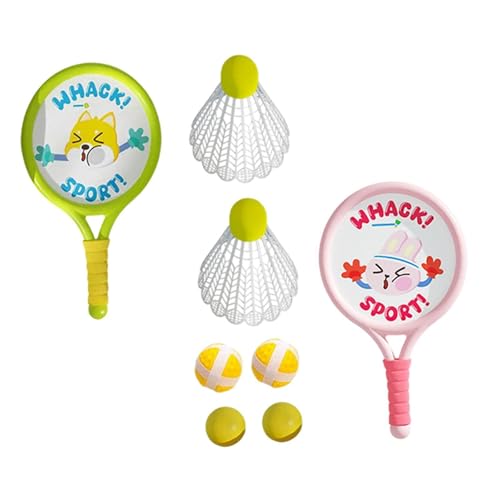 Amagogo Badminton schläger für Kinder, Badminton schläger mit Ball und Federball, tragbarer Außen schläger für Kinder und Erwachsene, Enthält 6 Bälle von Amagogo