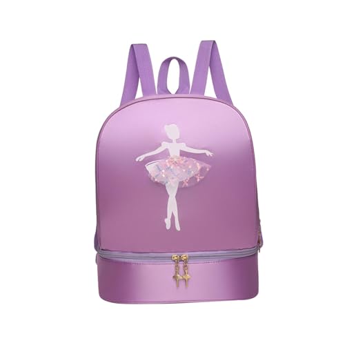 Amagogo Ballett-Tanz-Rucksack, Mädchen-Ballerina-Tasche, tragbare Sporttasche, Kinder-Rucksack, Ballett-Tanz-Tasche mit Schuhfach zum Tanzen, Lila Amagogo Ballett-Tanz-Rucksack, Mädchen-Ballerina-Tasche, tragbare Sporttasche, Kinder-Rucksack, Ballett-Tanz-Tasche mit Schuhfach zum Tanzen, Lila von Amagogo