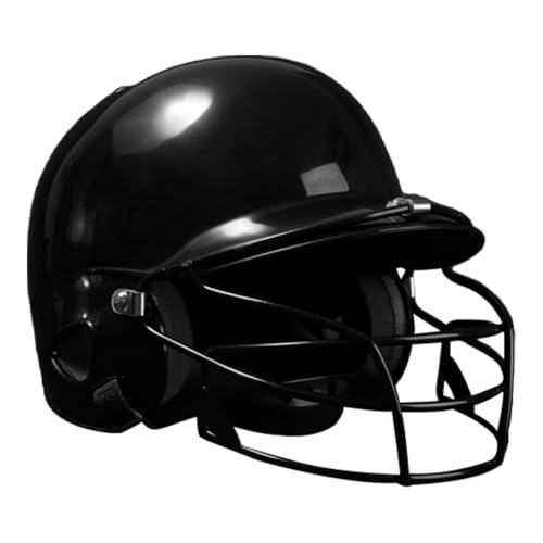 Amagogo Baseball-Schlaghelm mit Gesichtsmaske, Schutz für Männer und Frauen, Softball-Helm, atmungsaktiv, für Erwachsene, Gesichtsschutz, Schwarz von Amagogo