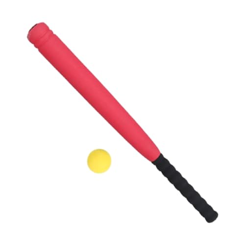 Amagogo Baseballschläger-Ballset, Kinder-Baseballspielzeug, 21-Zoll-Trainingsspaßspiele, tragbarer Kinder-Sport-Baseballschläger für Teenager, Rot von Amagogo