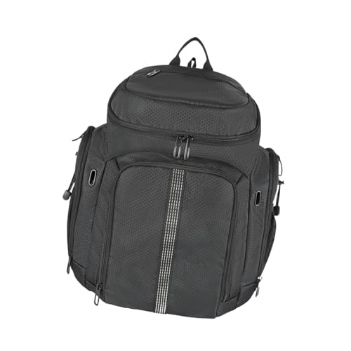 Amagogo Basketball-Rucksack, praktischer, Leichter Rucksack aus Polyester mit verstellbaren Schultergurten, Tasche für Fußballsportausrüstung, Schwarzer Jacquard von Amagogo