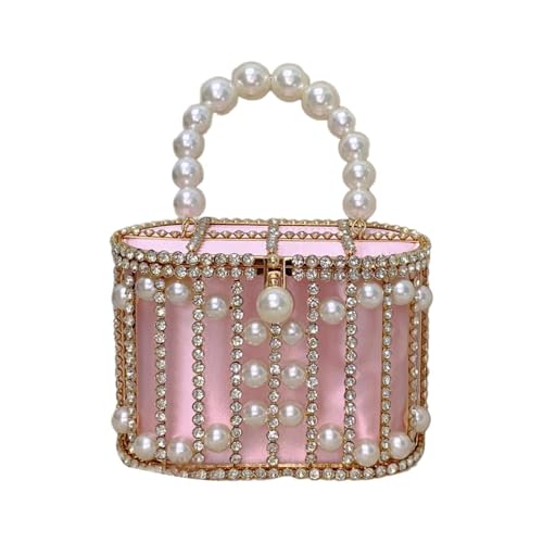 Amagogo Beuteltasche, abnehmbare Abendtasche mit Kette für Party, Abschlussball, Abendkleid, Reisen, Rosa von Amagogo