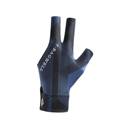 Amagogo Billardhandschuhe Pool-Queue-Handschuhe Professioneller atmungsaktiver Queue-Handschuh für die Linke Hand DREI-Finger-Handschuh für das Spielen im, Schwarz und blau von Amagogo