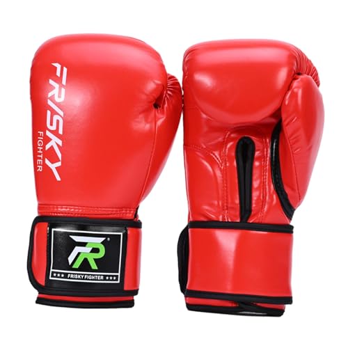 Amagogo Boxhandschuhe, Boxausrüstung, Trainingsausrüstung, Bequeme Sparringshandschuhe für Männer und Frauen, Boxsackhandschuhe für das Grappling-Training, rot 12OZ von Amagogo