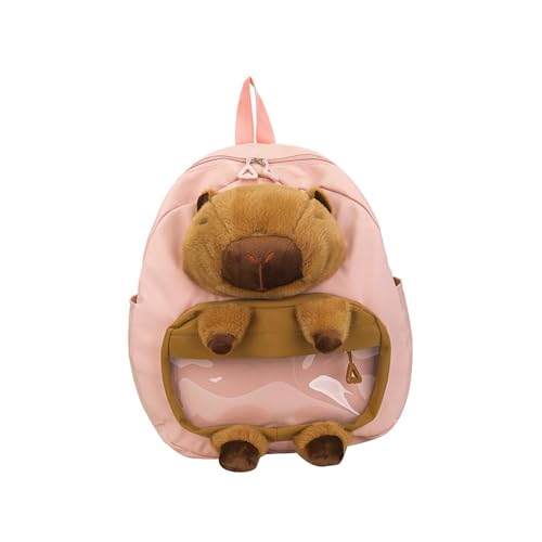 Amagogo Capybara-Rucksack, süßer Cartoon-Tagesrucksack für draußen und drinnen, Jubiläen, Urlaub, ROSA von Amagogo