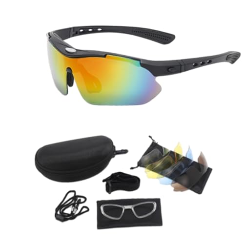 Amagogo Fahrradbrille, multifunktionale tragbare Reitbrille, Sport-Sonnenbrille zum Fahren und Wandern, Schwarz von Amagogo