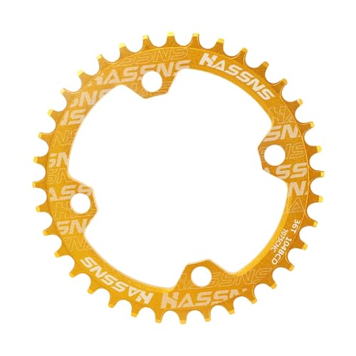 Amagogo Fahrradkettenblatt, Kettenblatt BCD 104 mm, tragbar, 42 Zähne, langlebig, leicht, Fahrradkettenblatt, Reparaturteile für Rennrad-Zubehör, Gold von Amagogo