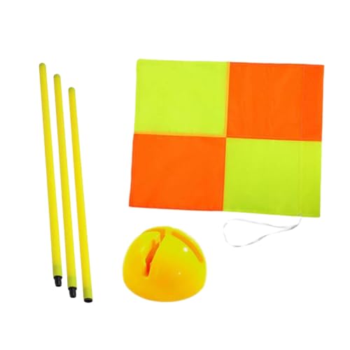 Amagogo Fußball-Eckfahne, Spielfeldausrüstung, vielseitige Trainings-Sportfahne, Fußballfeld-Eckfahne für Erwachsene und Kinder, 1.5 m gelbe Basis von Amagogo
