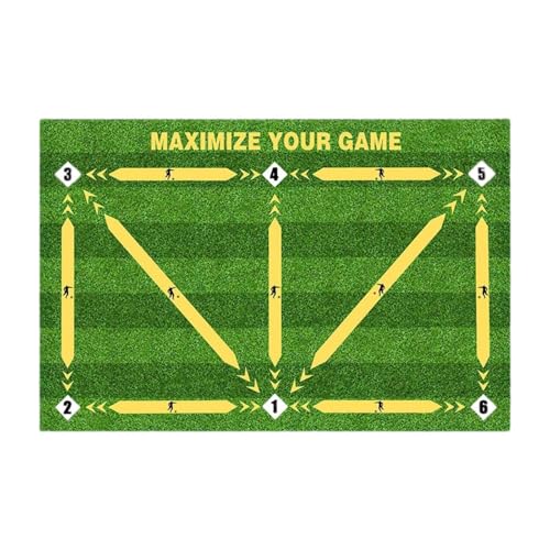 Amagogo Fußball-Trainingsmatte, leicht zu tragen, faltbar, Stabiler Fußball-Trainingsmatten-Teppich für den Haushalt, Erwachsene, Männer, Frauen, Anfänger, 60cmx90cm von Amagogo