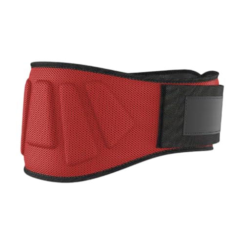 Amagogo Gewichthebergürtel, Sportgürtel, verstellbar, Fitness-Hüftgürtel, Hüftgurt für Kniebeugen, Fitnessstudio, Bodybuilding, Erwachsene, rot, 80 cm von Amagogo