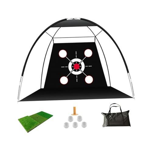 Amagogo Golf-Übungsnetz, Golfnetz mit Ziel/Bällen/Tee/Tasche, Golf-Chipping-Netz mit Tri-Turf-Golfmatte für Hinterhof-Fahren im Innenbereich von Amagogo