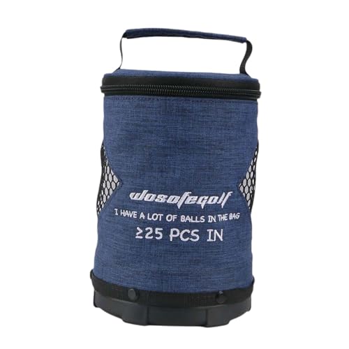 Amagogo Golfballtaschenbehälter, wasserdichter Mehrzweckhalter, Geschenk für Golfer, Aufbewahrungsträger, Reißverschlusstasche für den Außenbereich, Stabiler, blau von Amagogo