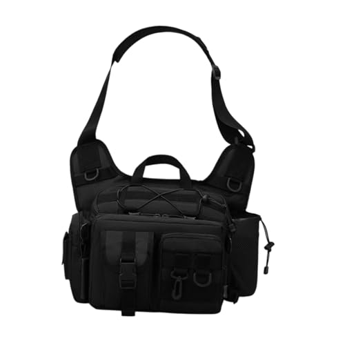 Amagogo Herren Brusttasche Tackle Bag Angelausrüstung Tasche Angelgerät Aufbewahrungstasche Angelrucksack mit Rutenhalter für die Jagd im Freien, Style A von Amagogo