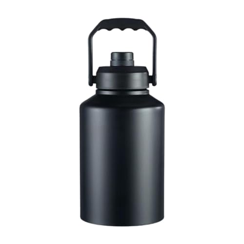 Amagogo Isolierte Wasserflasche, große tragbare Sportflasche, Trinkflasche für Outdoor-Sport, Radfahren, Training, Camping, Reisen, Schwarz 3.8 L von Amagogo