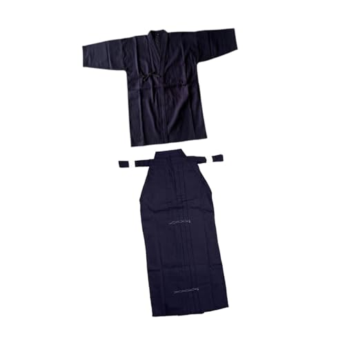 Amagogo Japanische Kendo Uniform Set Männer Frauen Iaido Erwachsene Kung Fu Aikido Samurai Hakama, blau und blau, 165 cm von Amagogo