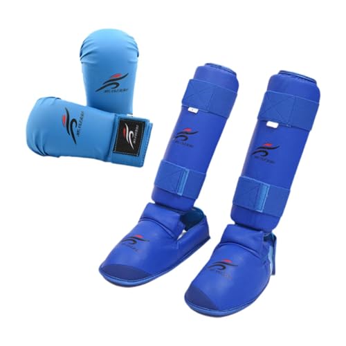 Amagogo Karate Sparring Gear Set Handschuhe Schienbeinschoner Zubehör Workout Schutzhandschuhe Karate Schuhe für MMA Taekwondo Gym Home, XL von Amagogo