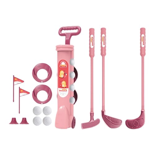 Amagogo Kinder Golf Set Golf Spielzeug Eltern Kind Lernspielzeug Golfschläger Set Spielzeug mit Golfbällen für 3 4 5 6 Jahre Geburtstagsgeschenk, Rosa von Amagogo