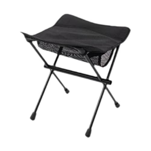 Amagogo Klappbarer Campinghocker, Outdoor-Fußhocker, rutschfest, tragbarer Fußhocker, Angelstuhl, Sitz für Rucksackreisen, Lounge, Reisen, Schwarz von Amagogo