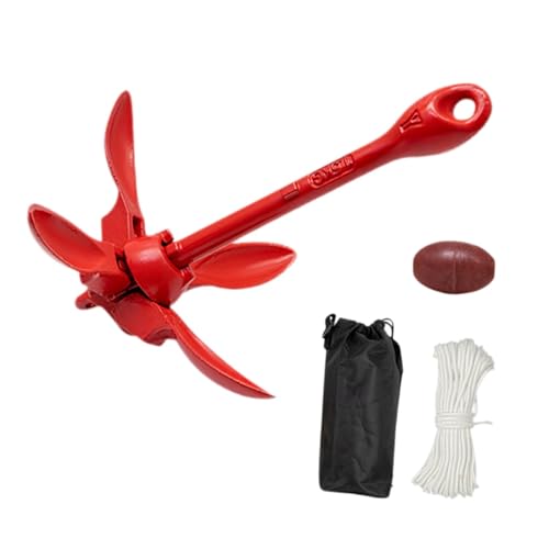 Amagogo Klappbarer Enteranker, Klappanker-Set, 1,5 kg, Kleiner Bootsanker, Enteranker zum Angeln, Ski-Jollen von Amagogo