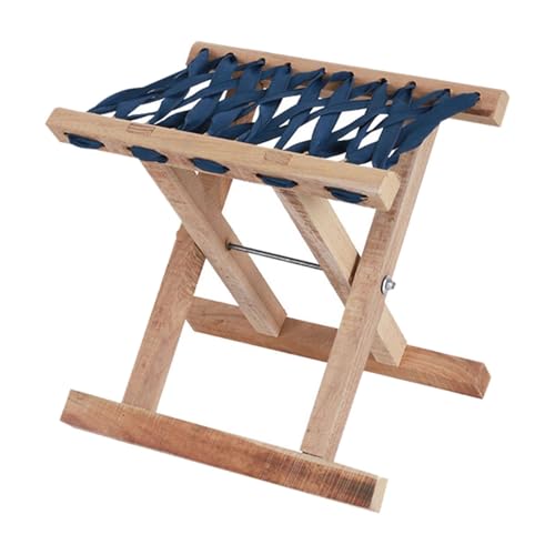 Amagogo Klappbarer Hocker, Fußstütze, Hocker, Holz, stabil, leicht zu tragen, multifunktionaler Angelstuhl für draußen, für Rucksackreisen, Camping, Reisen, 26CM von Amagogo