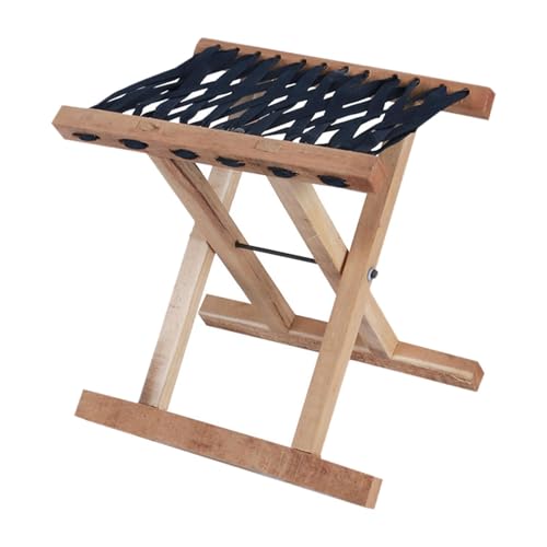 Amagogo Klappbarer Hocker, Fußstütze, Hocker, Holz, stabil, leicht zu tragen, multifunktionaler Angelstuhl für draußen, für Rucksackreisen, Camping, Reisen, 31 cm von Amagogo