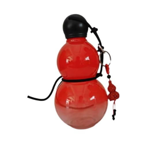 Amagogo Kürbis-Wasserflasche, Reiseflasche, Geschenk im Retro-Stil, einfache tragbare chinesische Kürbisflasche für Camping-Outdoor-Aktivitäten, Rot von Amagogo