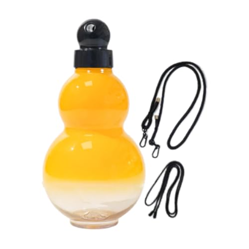 Amagogo Kürbis-Wasserflasche, Trinkbecher, 900 ml, praktischer Sport-Wasserkocher, Wassertrinkflasche zum Laufen, Trainieren, Radfahren, Klettern, Gelb von Amagogo