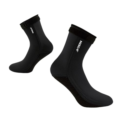 Amagogo Neoprensocken Schwimmsocken Ausrüstung Rutschfestes Zubehör Tauchsocken Neoprenanzugsocken für Männer Schnorcheln Kajakfahren Outdoor-Sport, schwarz L von Amagogo