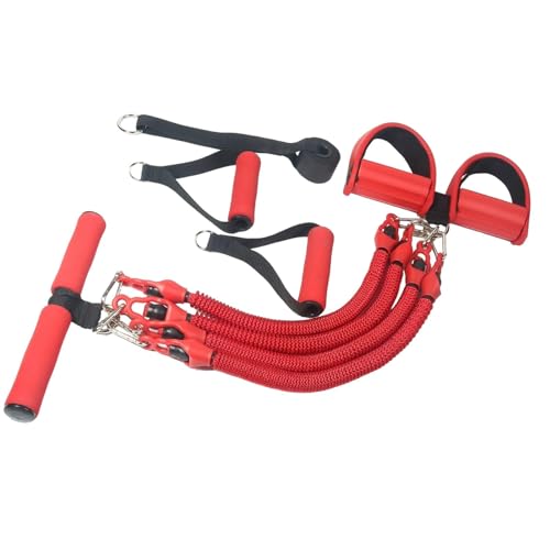 Amagogo Pedal Puller Widerstandsband Sit-up-Band Bodybuilding Expander Elastische Bänder Spannseil für Taille Rücken Schulter Männer Frauen, Rot von Amagogo