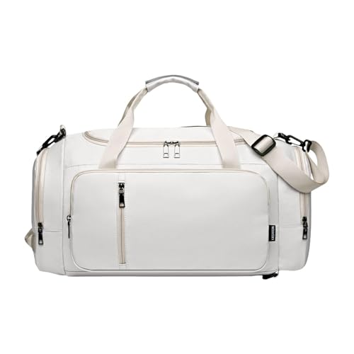 Amagogo Reisetasche, Weekender-Tasche, Schultertasche für Männer und Frauen, tragbare Reisetaschen, Geschäftsreise, Fitnessstudio, Reisetasche, Gepäcktasche, Beige von Amagogo