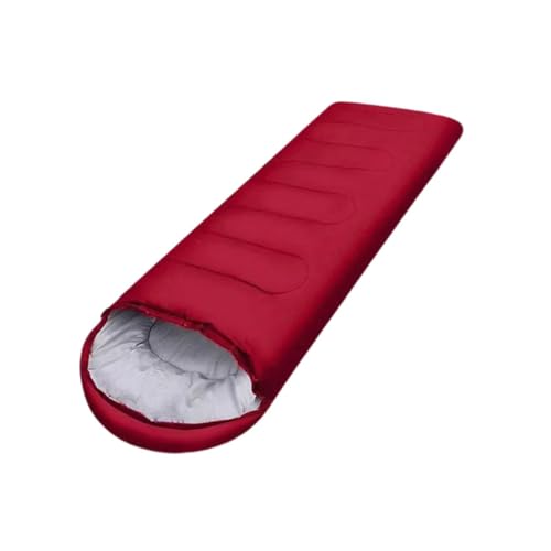 Amagogo Schlafsack mit Kapuze mit Kompressionssack für Männer Frauen Tragbar für Erwachsene für Camping Reisen Outdoor Rucksackreisen Winter, Rot, 2.4 Kg von Amagogo