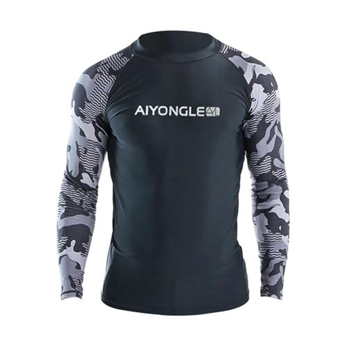 Amagogo Schwimmshirt für Herren, Surfanzug, bequeme Passform, Badeanzug, Neoprenanzug, Oberteil, Strandshirt, Surfshirt, zum Schnorcheln, Wassersport, XL von Amagogo