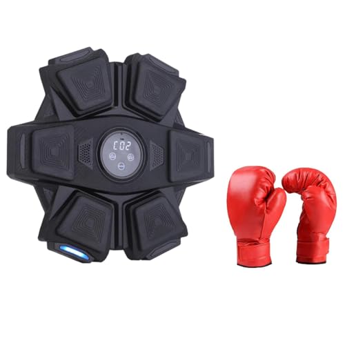 Amagogo Smart Boxing Machine Wall Target, Schlagpolster-Maschinenausrüstung Sandsack-Boxwand-Zielboxtrainer für Karate-Fitness, Schwarze Kinderhandschuhe von Amagogo